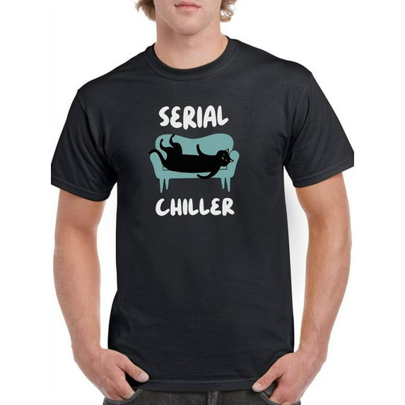 Serial Chiller Kitten T-Shirt Men -Smartprints Designs, Male Medium
