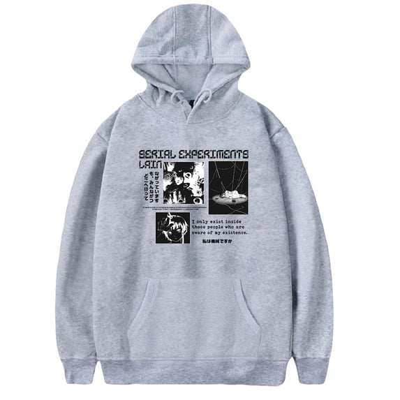 Serial Experiments Lain Anime Hooded Long Sleeve Sweatshirt Men Women Streetwear Casual Fashion Clothes