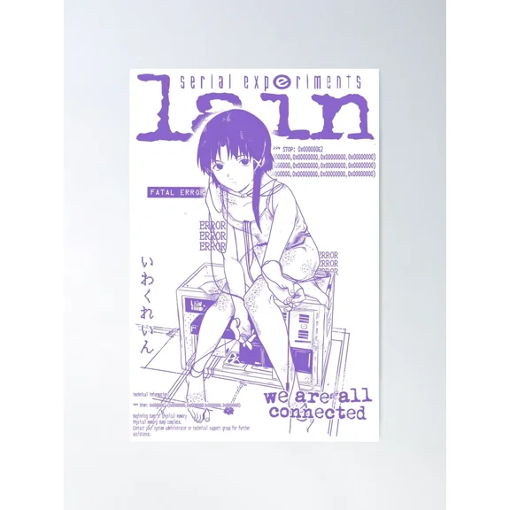 Serial Experiments Lain Anime Poster Unframed Size 24''x36'' GooGate