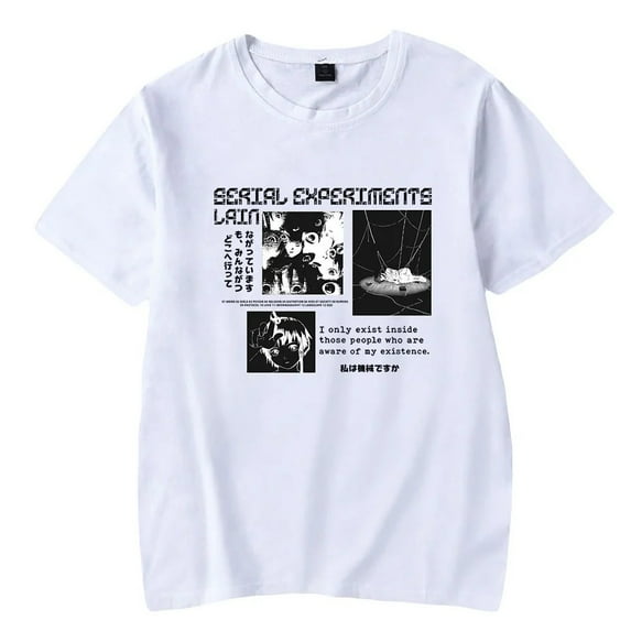Serial Experiments Lain Anime Short Sleeve T - shirt Unisex Streetwear for Men and Women in Casual Style