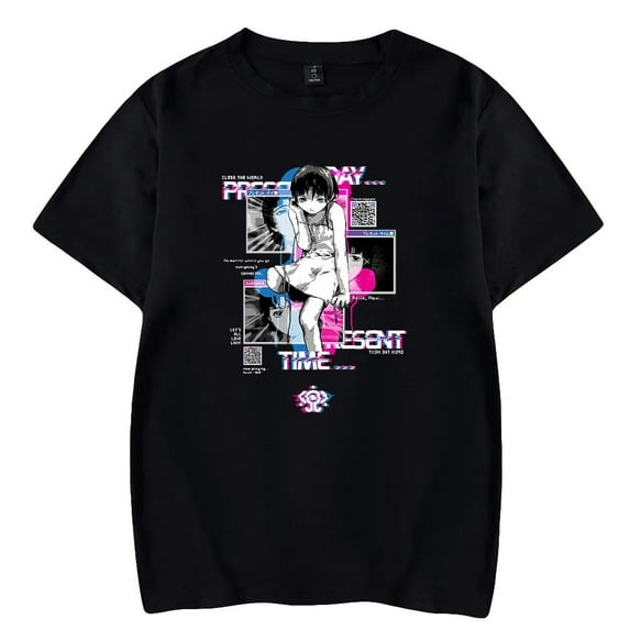 Serial Experiments Lain Anime Short Sleeve T - shirt Unisex Streetwear for Men and Women in Casual Style