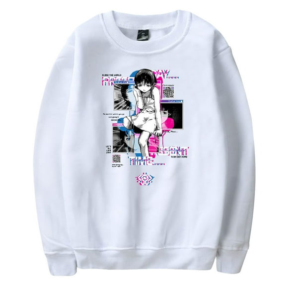 Serial Experiments Lain Crewneck Sweatshirts Long Sleeve Anime Clothes Men Women Fashion Casual Streetwear