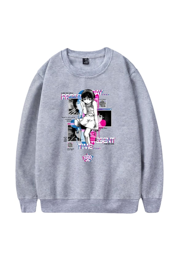 Serial Experiments Lain Crewneck Sweatshirts Long Sleeve Anime Clothes Men Women Fashion Casual Streetwear