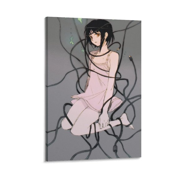 Serial Experiments Lain Lain Iwakura Poster (1) Poster Cool Artworks Painting Wall Art Canvas Prints Hanging Picture Home Decor Posters Gift 24x36inch(60x90cm)