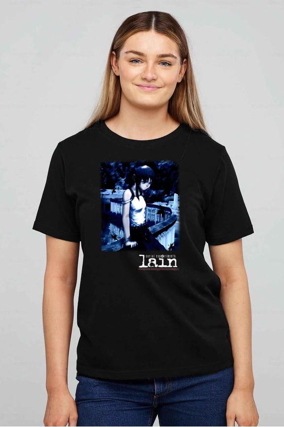 Serial Experiments Lain Let's All Love Lain Anime T-shirt unisex up to 5XL