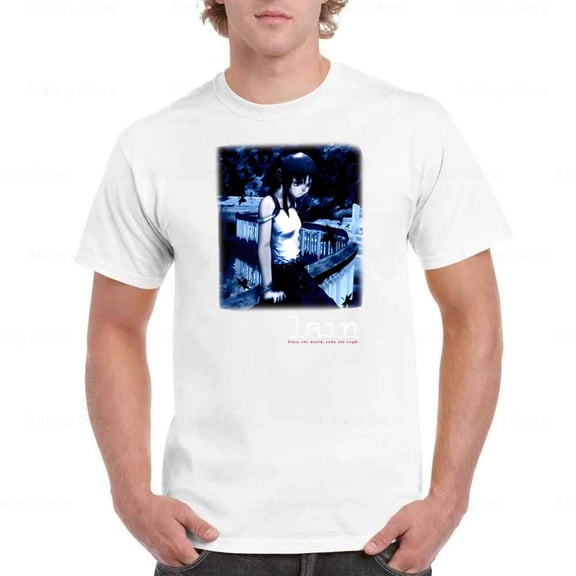Serial Experiments Lain Let's All Love Lain Anime T-shirt unisex up to 5XL