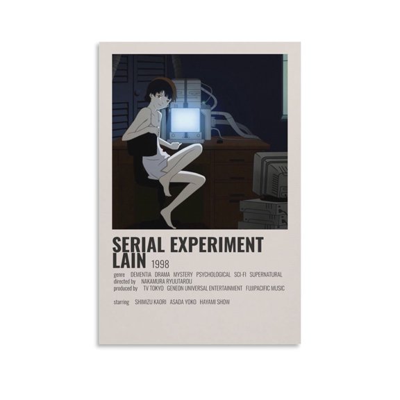 Serial Experiments Lain Poster Anime Lain Pictures Art Print Posters & Prints (3) Poster Cool Artworks Painting Wall Art Canvas Prints Hanging Picture Home Decor Posters Gift 24x36inch(60x90cm)