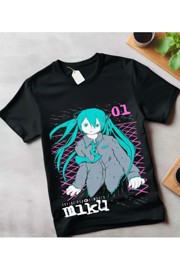 Serial Experiments Lain T-Shirt lain miku Shirt Anime Manga Gift Unisex Shirt