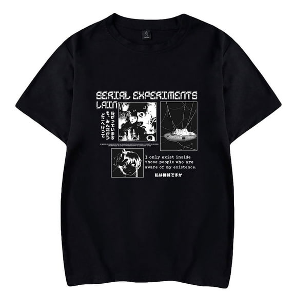 Serial Experiments Lain Tshirt Short Sleeve Anime T-shirts Men Women Streetwear Unisex Casual Clothes