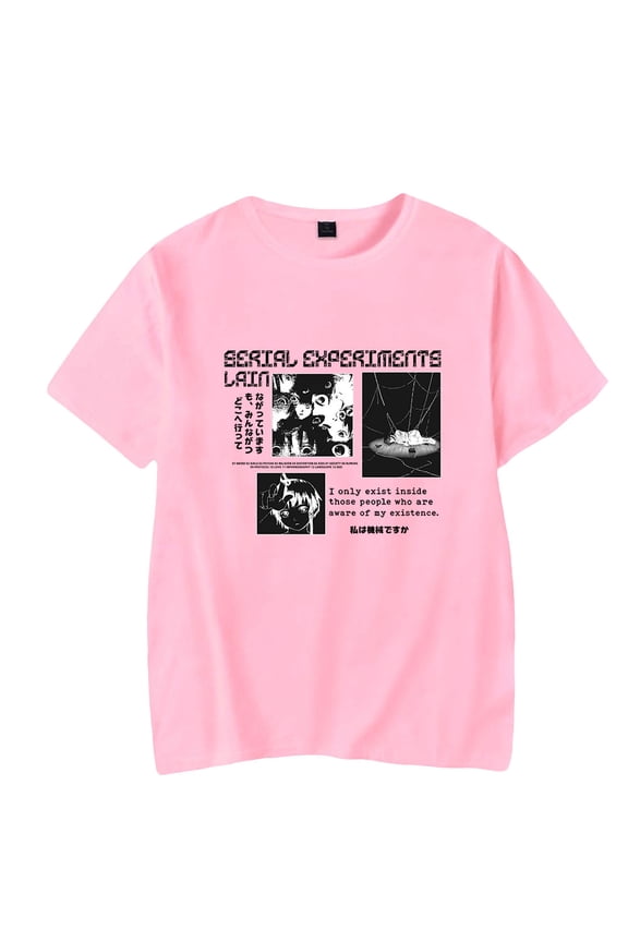 Serial Experiments Lain Tshirt Short Sleeve Anime T-shirts Men Women Streetwear Unisex Casual Clothes