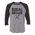 thumbnail image 1 of Serial Griller Unisex 3/4 Sleeve Baseball Raglan Tee, 1 of 2