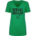 thumbnail image 1 of Serial Griller Womens V-Neck T-Shirt, 1 of 2