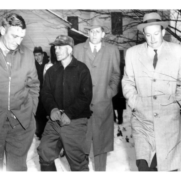 Serial Killer Ed Gein Is Led Away From His Farm By Detectives History (24 x 18)