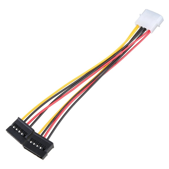 Serial Port 1 to 2 Splitter Power Cord 15Pin Power Line to Large 4Pin IDE Power Cord Converter Extension