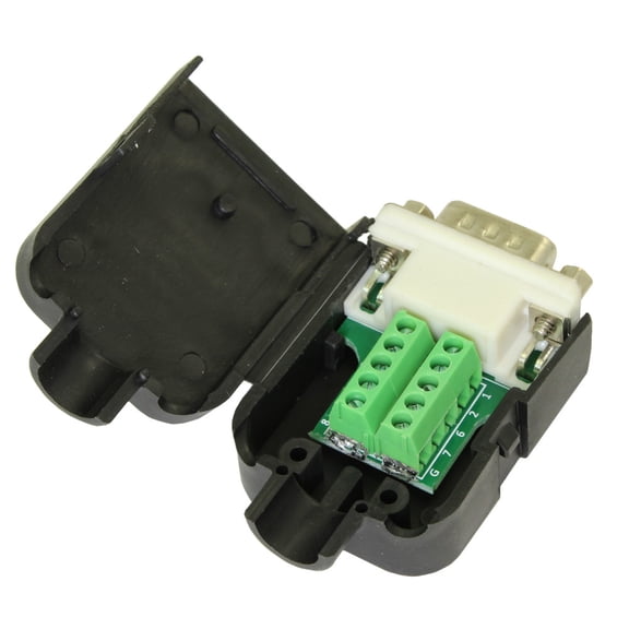 Serial Port DB9 Male RS232 Connector to Terminal Board Module w/Hood