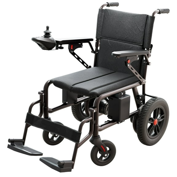 DDAPRO Lightweight Folding Electric Wheelchair for Adults Seniors 12 Miles Range Black portable model