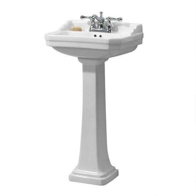Foremost Series 1920 Pedestal Combo Bathroom Sink in White Foremost Series 1920 Pedestal Combo Bathroom Sink in White