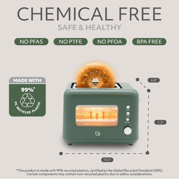 Series 2 Slice Toaster with Clear-View Window, 6 Shade Settings, 900W Retro Toaster with Extra Wide Slots, Bagel, Cancel, & Defrost Buttons, Toasters 2 Slice w Crumb Tray for Easy Cleanups