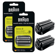 Series 3 21B Shaver Head Replacement Cassette for Braun Electric Shaves,Compatible with Models 3010s, 3040s, 3050cc, ,Black,2pc