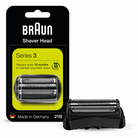 Series 3 21B Shaver Replacement Head Foil & Cutter Cassette for Braun Electric Razors, Black, 1pack
