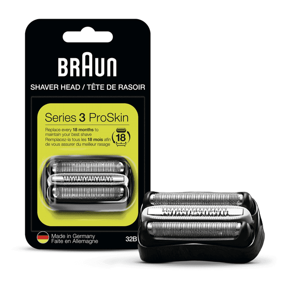 Series 3 32B Shaver Replacement Head Foil & Cutter Cassette for Braun Electric Razors, Black, 1pack