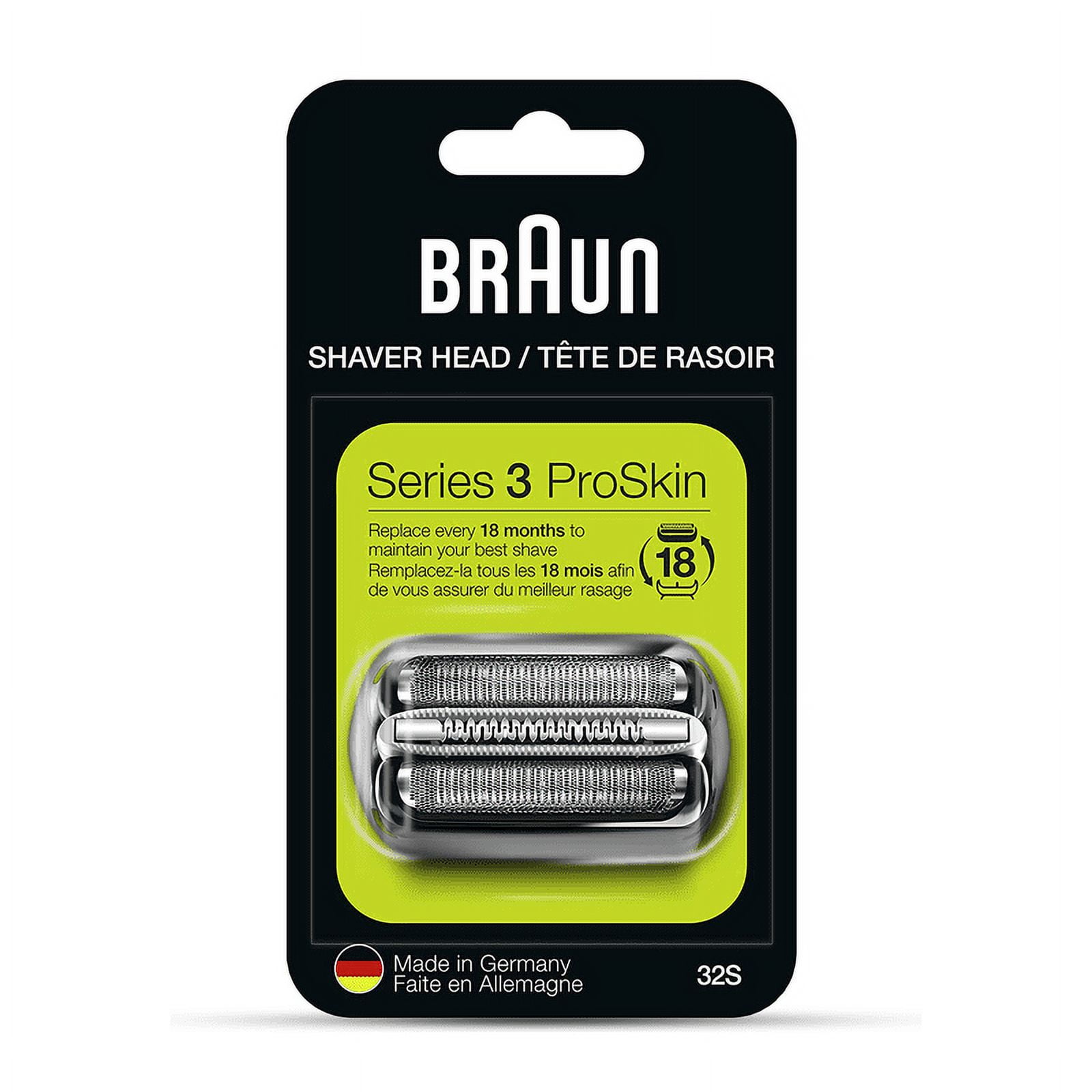 Series 3 32S Shaver Head Replacement Cassette for Braun Electric Shaver,Compatible with Models 310s,3000s,3010s,3040s,3080s,3050cc,Silver