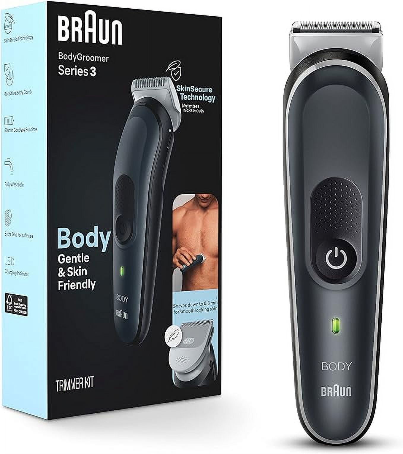 Series 3 Bg3340 Men's Rechargeable Body Groomer + 2 Attachment Combs