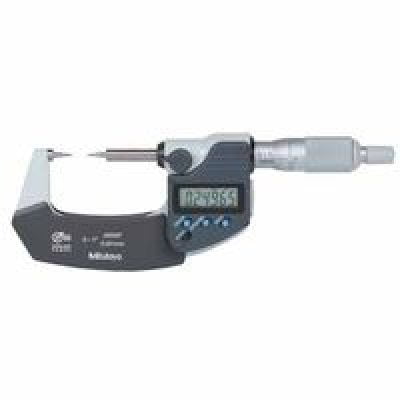 Series 342 Ip65 Carbide-Point Micrometers, 0-1", .00005", Ratchet Stop