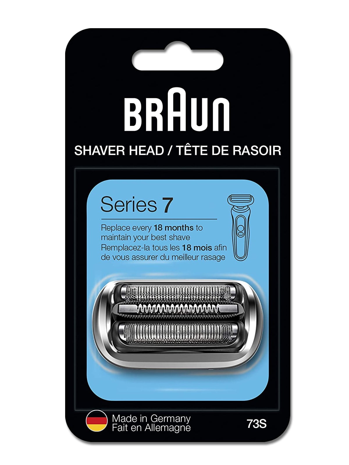Series 7 New Generation Electric Shaver Replacement Head - 73S - Compatible with Braun Razors 7020s,7025s,7027cs,7071cc,7085cc and 7075cc,Silver
