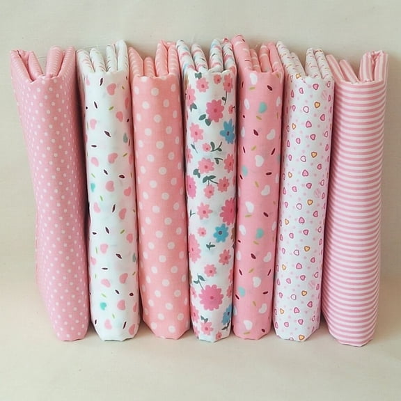 Series 7 pieces Assorted Pre-Cut Thick Tabby Bundle Charm Cotton Quilt Fabric