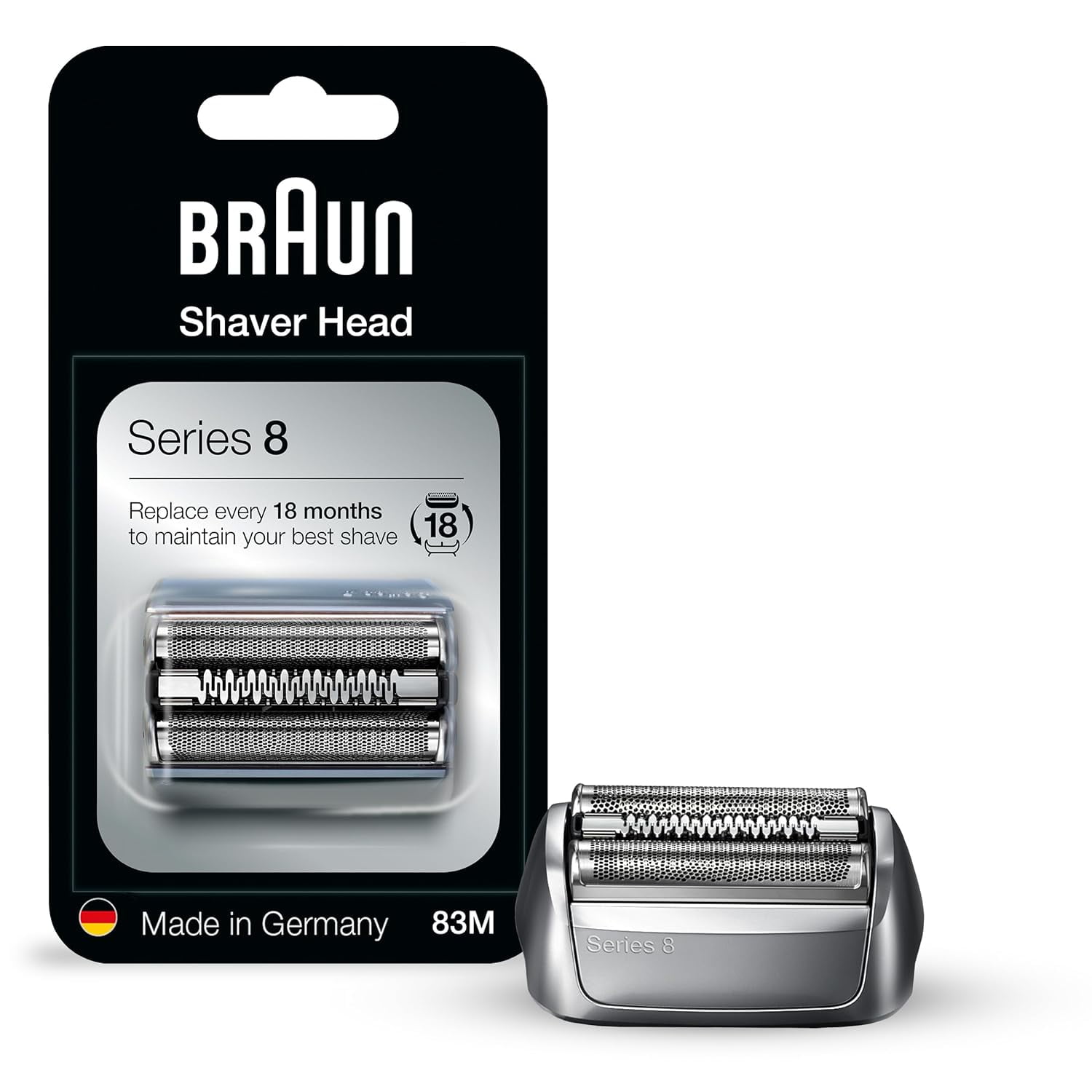 Series 8 Shaver Head Replacement - 83M Foil & Cutter for Braun Electric Razors 8370cc, 8350, 8350s