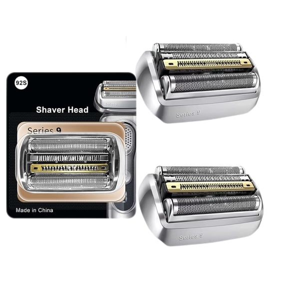 Series 9 92S Electric Shaver Head Replacement,Compatible with Braun Series 9 Electric Razors 290cc, 9291cc, 9370cc, 9293s, 9385cc, 9390cc, 9330s, 9296cc (2 PACK)