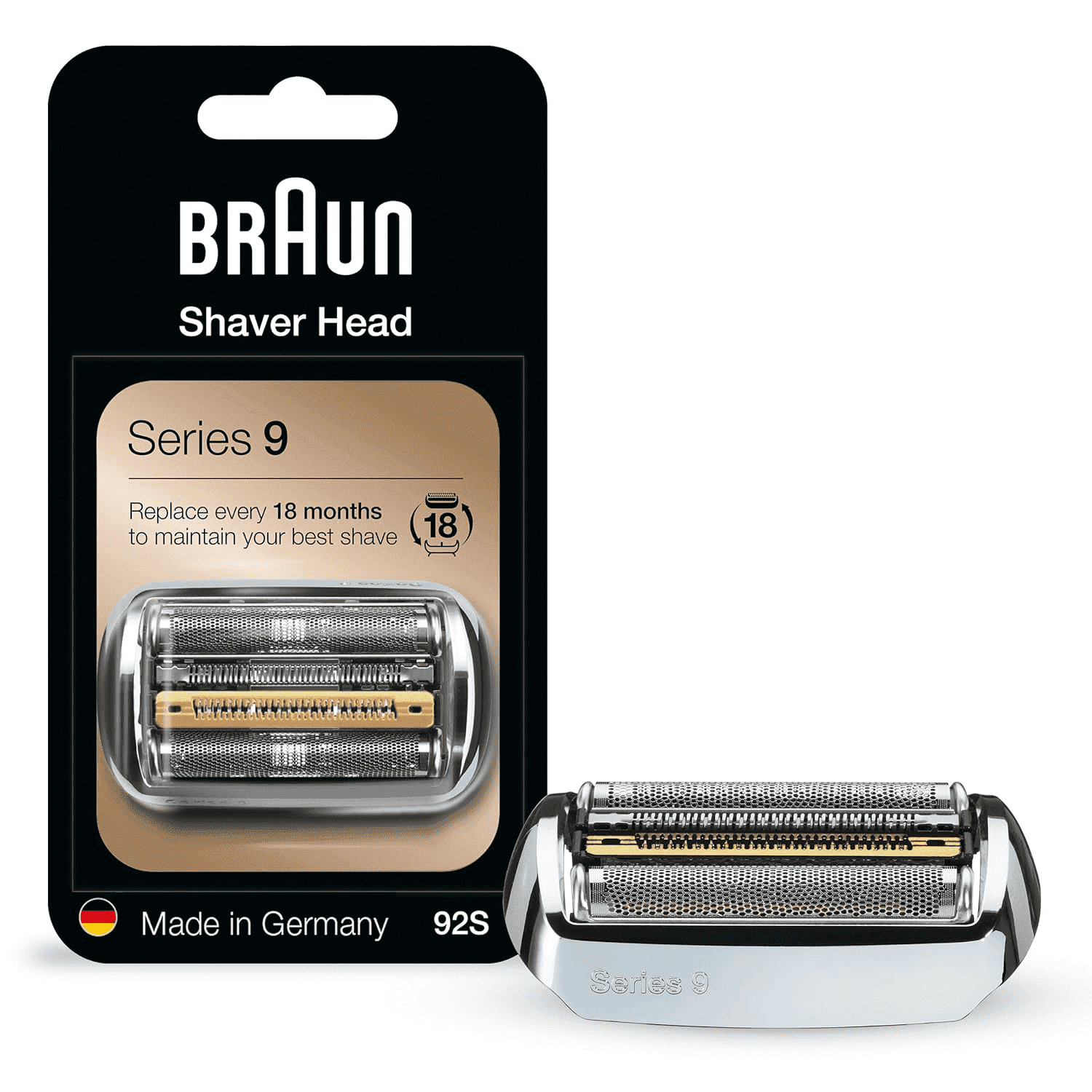 Series 9 Compatible Braun Electric Shaver Replacement Head - 92S - Compatible with Braun Razors 9290cc, 9291cc, 9370cc, and 9376cc,Silver