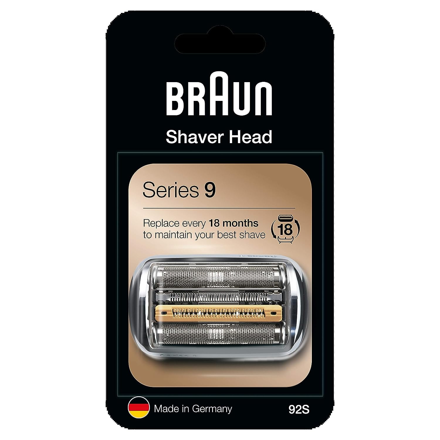 Series 9 Compatible Braun Electric Shaver Replacement Head 92S - Foil & Cutter Accessories, Silver, 1 Pack