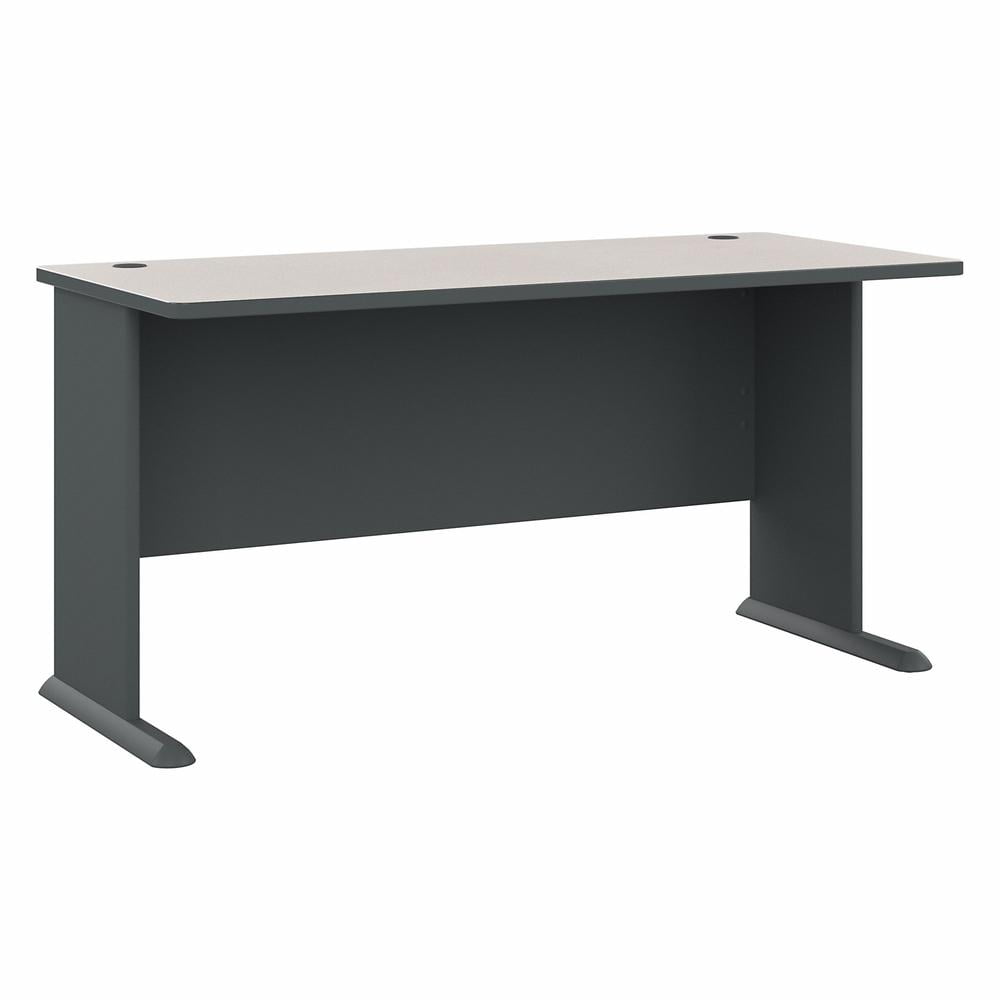 Executive Slate and White Spectrum Corner Desk with Drawer and Filing Cabinet