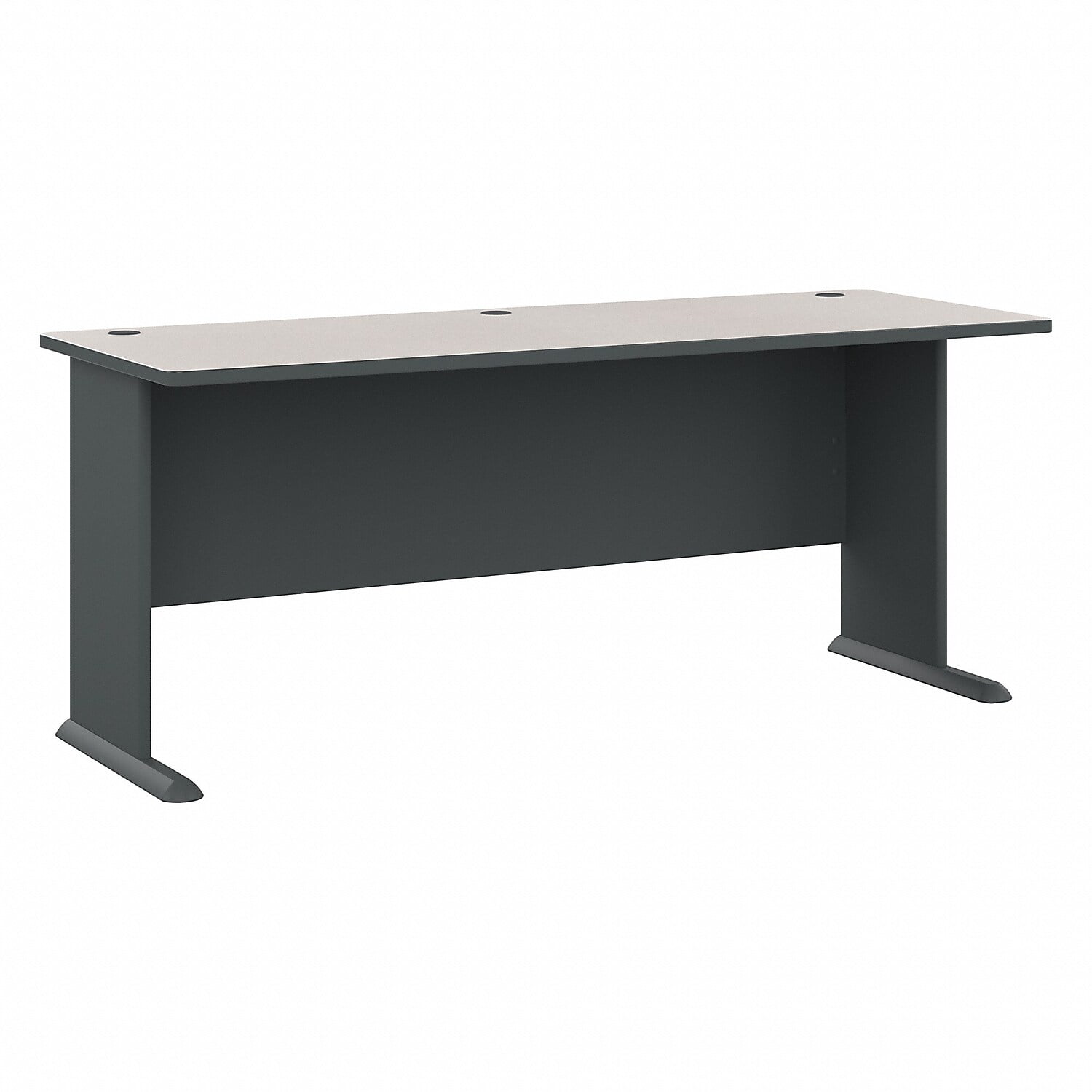 Slate and White Spectrum Contemporary Executive Office Desk with Drawers