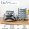 thumbnail image 1 of , Series Audrie, Porcelain Dinnerware Set for 6, 18 PCS Ceramic Dinner Sets with Patterned Floral, including Dinner Plates, Dessert Plates, Cereal Bowls, Boho Dinnerware, 1 of 3
