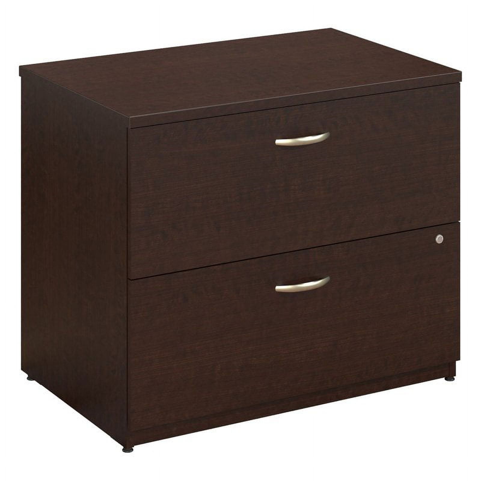 Mocha Cherry 2-Drawer Lockable Lateral Filing Cabinet