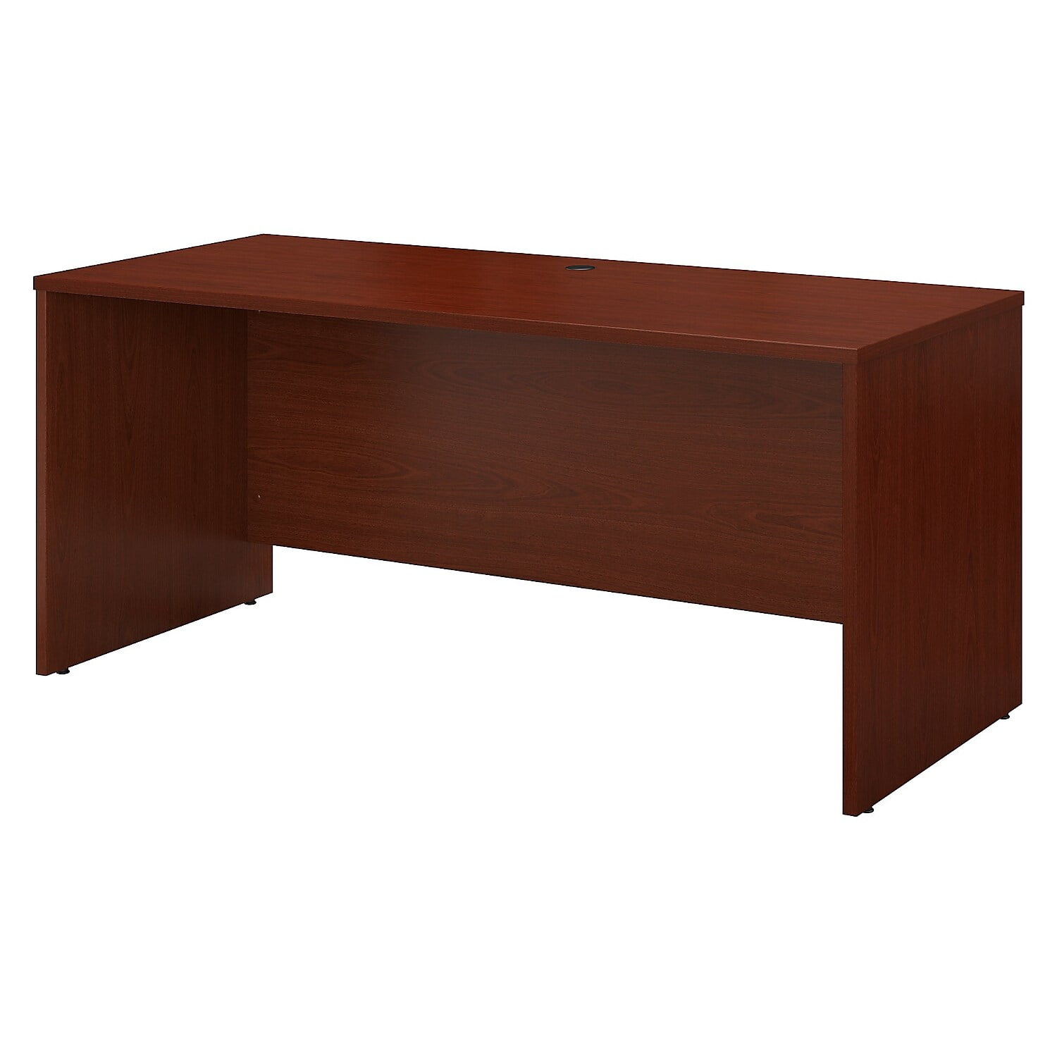 Contemporary Mahogany Home Office Desk with Drawer and Filing Cabinet