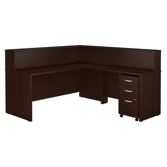 Series C 66" Shell Desk with 2 Pedestals in Hansen Cherry