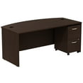 thumbnail image 1 of Bush Business Furniture Bow Front Desk w/2 Drawer Mobile Pedestal Mocha Cherry (SRC0020MRSU), 1 of 7
