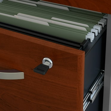 Series C 72W L Shaped Desk with File Cabinet in Hansen Cherry - Engineered Wood