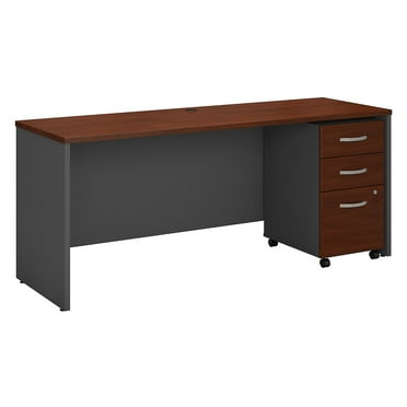 Series C 72W x 24D Office Desk with Drawers in Hansen Cherry - Engineered Wood