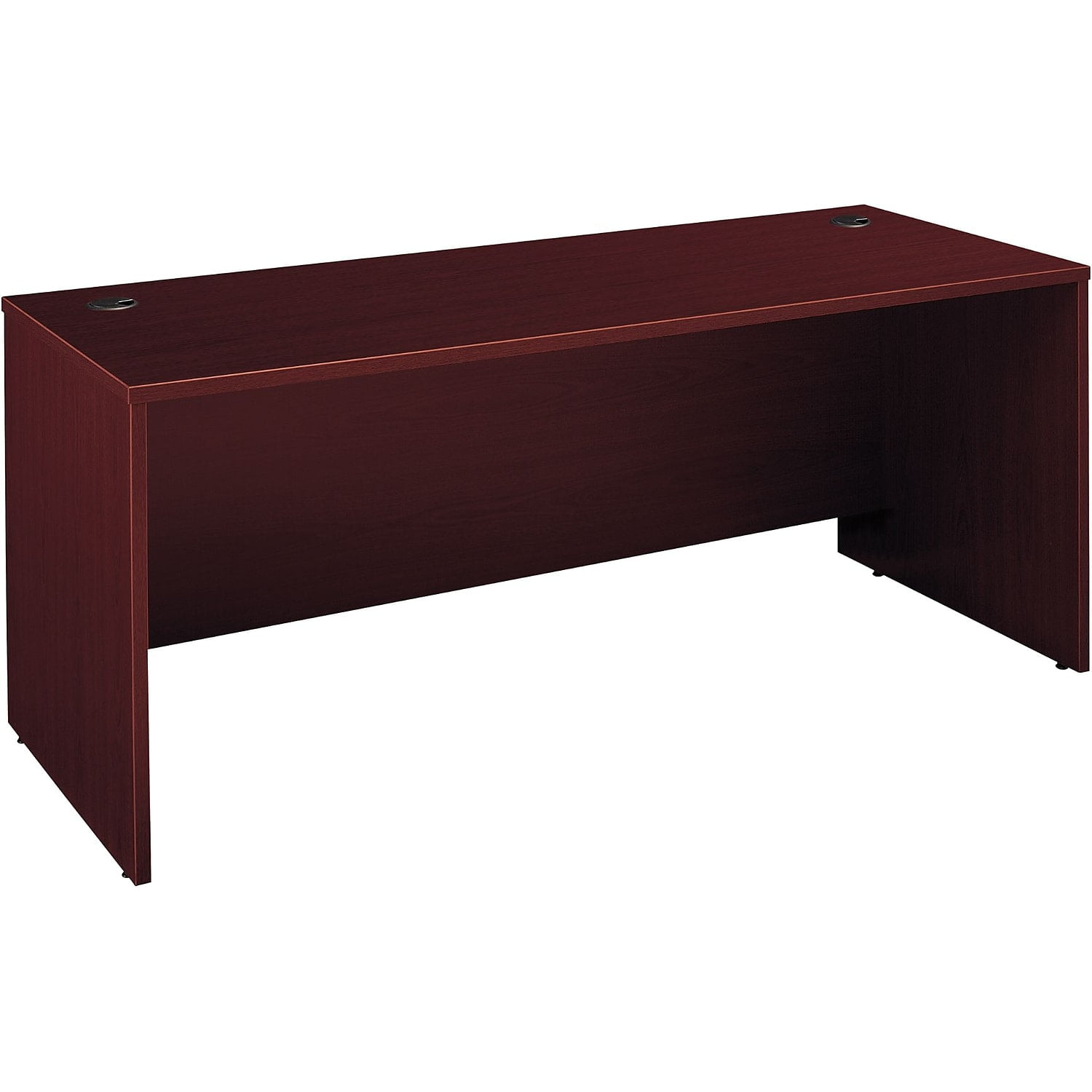 Mahogany 71" Home Office Desk with Filing Cabinet