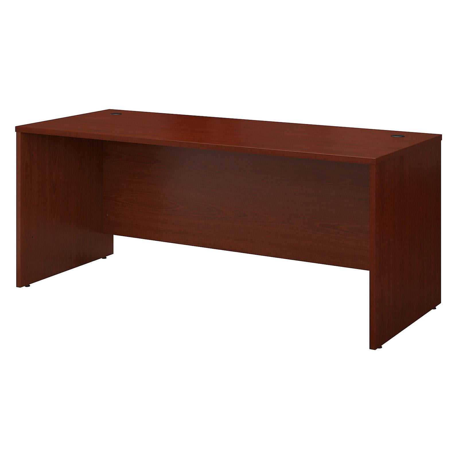Mahogany 71" Home Office Desk with Filing Cabinet