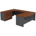thumbnail image 1 of Series C Bow Front Left Handed U-Shaped Desk with 2 Drawer Lateral File Cabinet - Hansen Cherry, 1 of 1