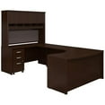 thumbnail image 1 of Series C Left Handed Bow Front U Shaped Computer Desk with Hutch in Mocha Cherry, 1 of 7
