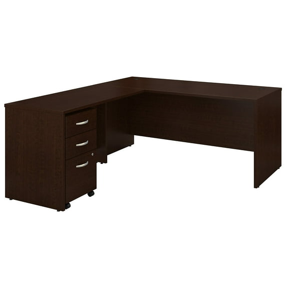 Series C Returns & Bundles 273 Lbs Weight Capacity Engineered Wood 66 W Desk with 48 W Return & 3 Drawer Mobile Pedestal