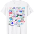 thumbnail image 1 of Series Of World Travel Passport Stamps T-Shirt Unisex S-5XL Hot Trending Shirt, Vintage Birthday Gift, 1 of 2