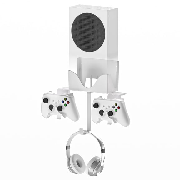 Series S Wall Mount, Series S Wall Mount Kit, with Detachable Controller Holder & Headphone Hanger Heat Dissipation (NOT for ONE S)